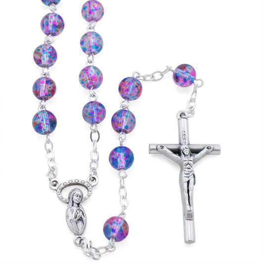 Multi Color Speckled Glass Beads Rosary