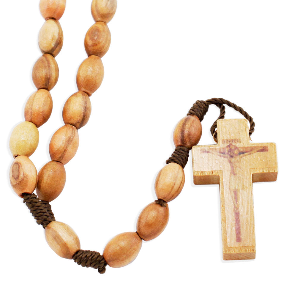 Oval Olive Wood Beads Rosary