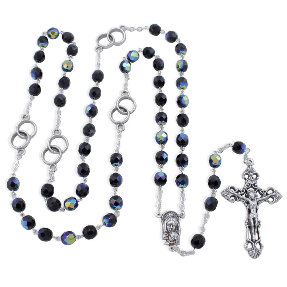 Wedding Rings Rosary Crystal Beads