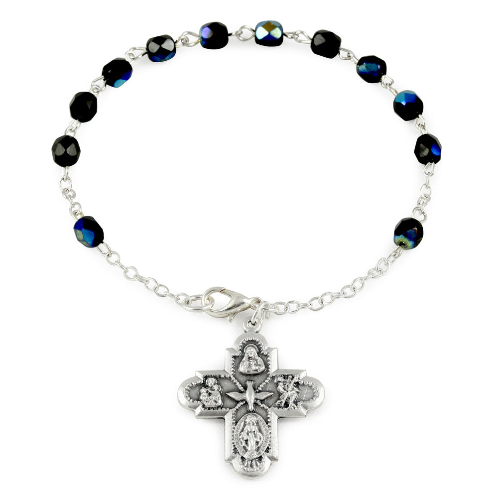 Rosary Bracelet Clear Crystal Beads