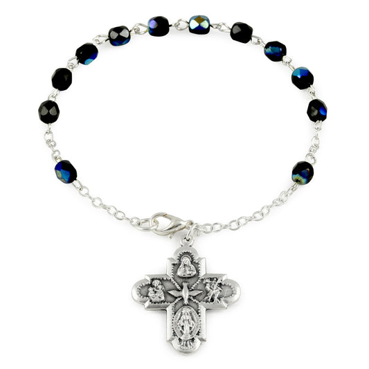 Rosary Bracelet Clear Crystal Beads