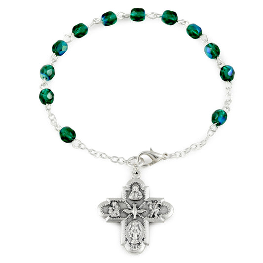 Rosary Bracelet Crystal BEads Green