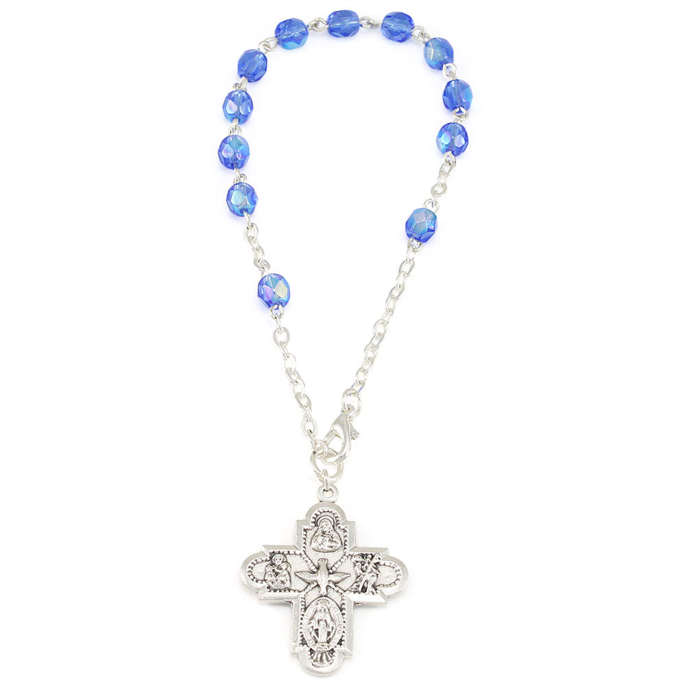Rosary Bracelet Sapphire Crystal Beads