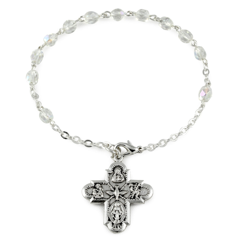 Clear Crystal Beads Rosary Bracelet