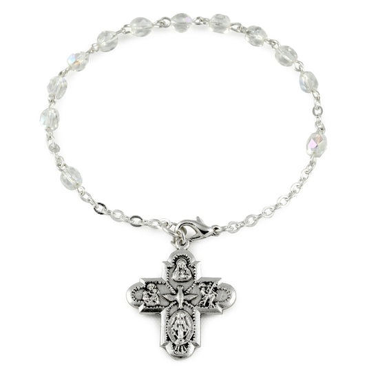Clear Crystal Beads Rosary Bracelet