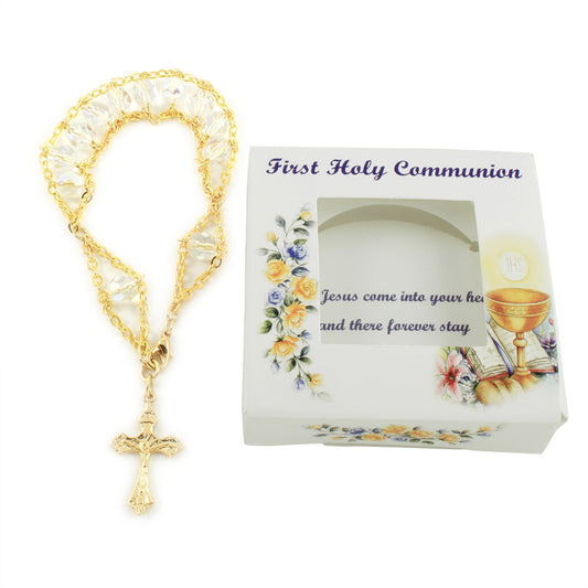 Catholic First Communion Rosary Bracelet Gift