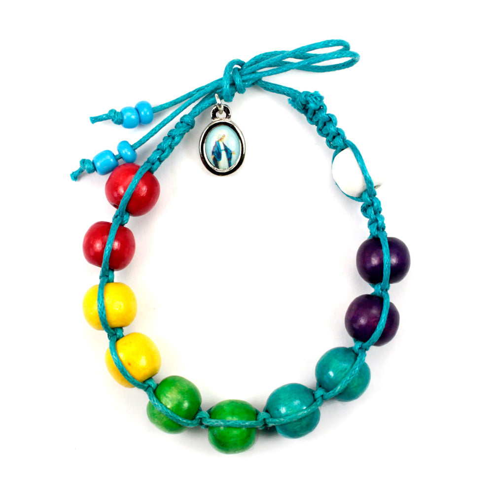 Multicolored Beads Rosary Bracelet
