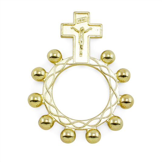 Finger Ring One Decade Rosary Gold Tone