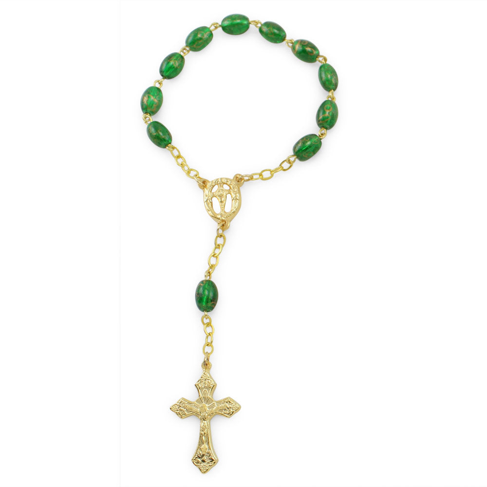 First Holy Communion Green Beads Decade Catholic Rosary