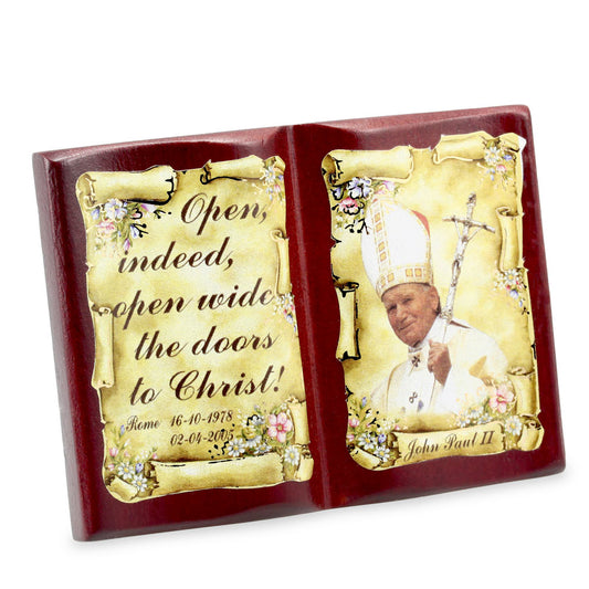 Pope John Paul II Open Book Plaque