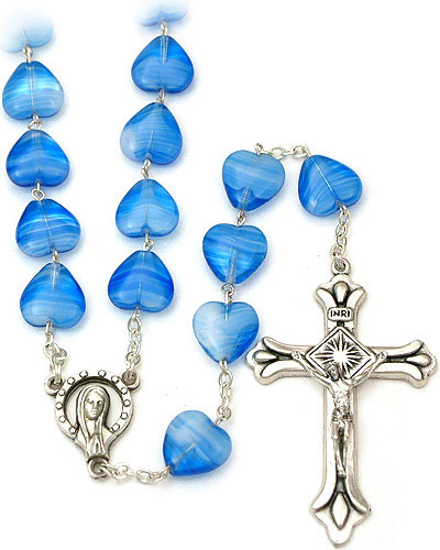 Heart Glass Beads Rosary