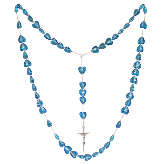 Wall Rosary Blue Venetian Glass Beads