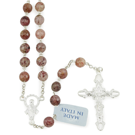 Rosary with Rhodonite Beads