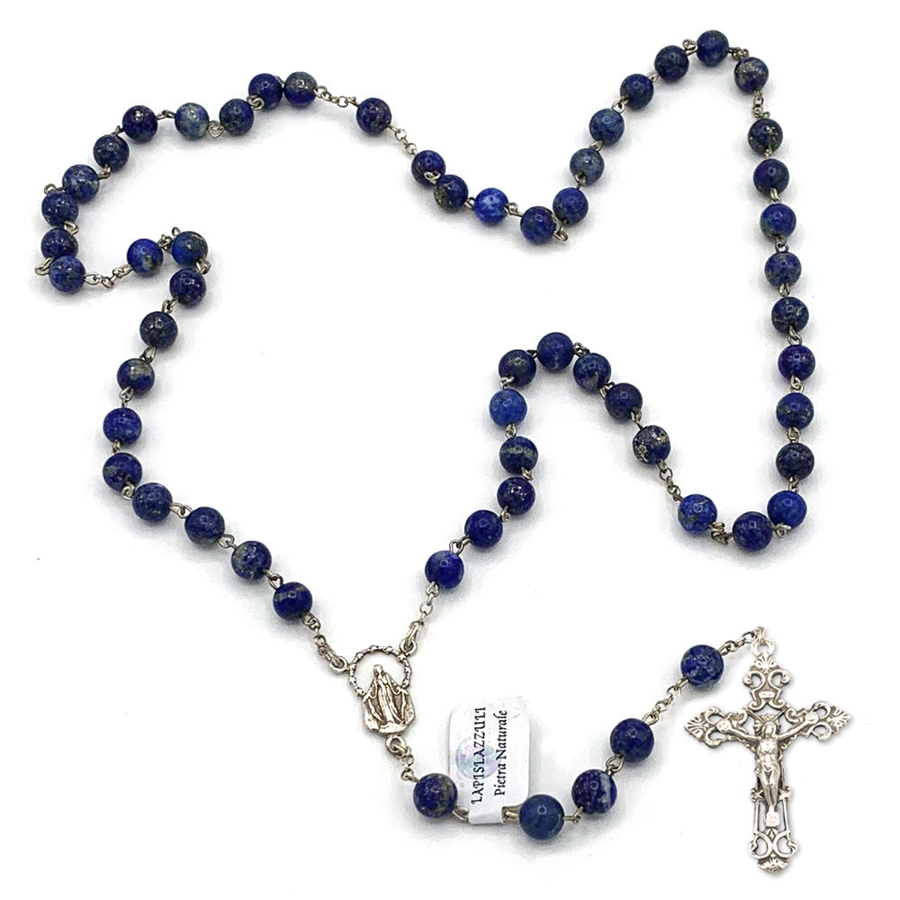Sterling Silver Rosary Lapis Lazuli
