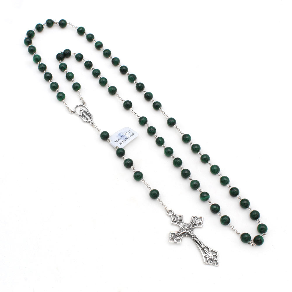 Malachite Sterling Silver Rosary