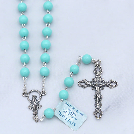 Rosary with Turquoise Stone Beads