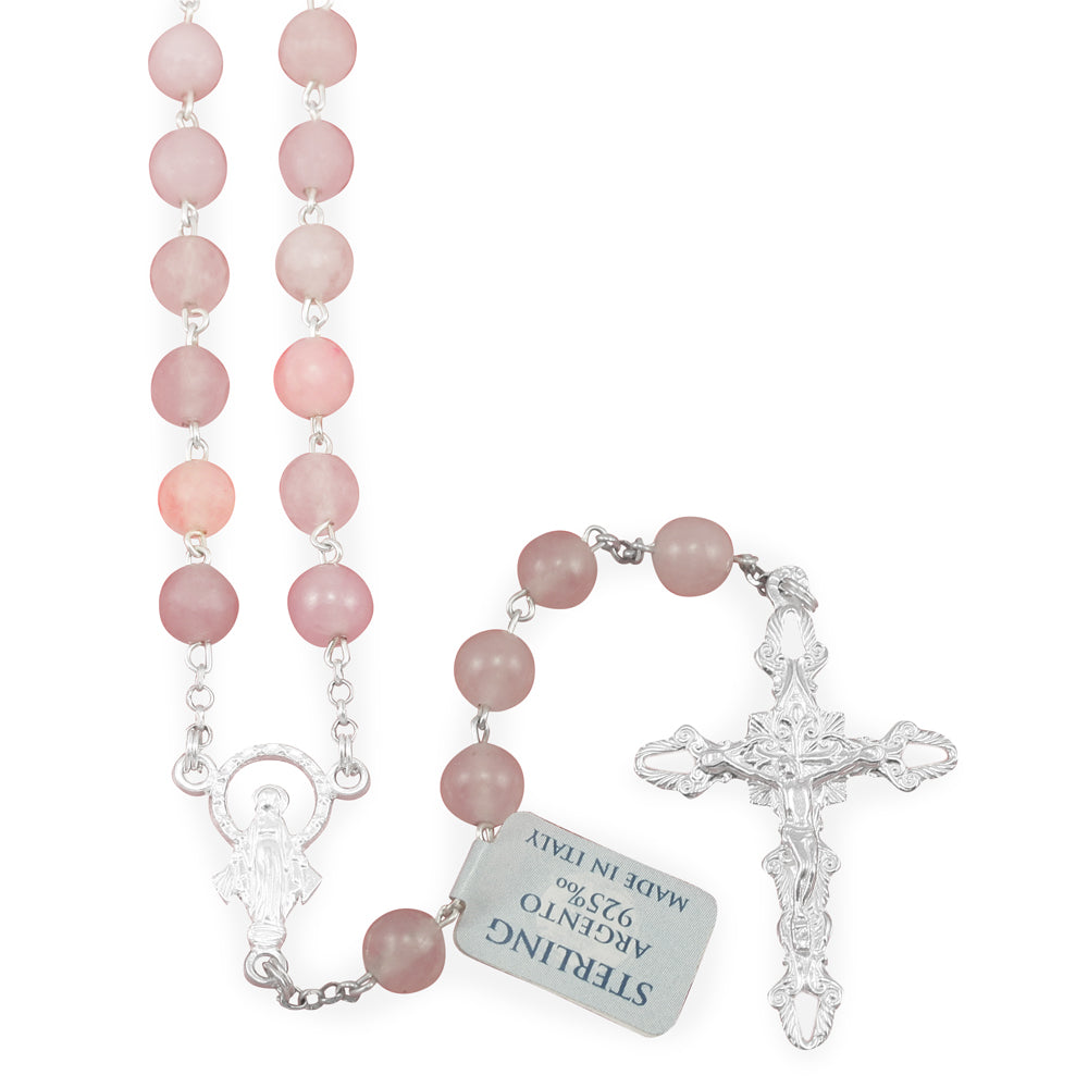 Rosary with Pink Quartz Beads Rosary