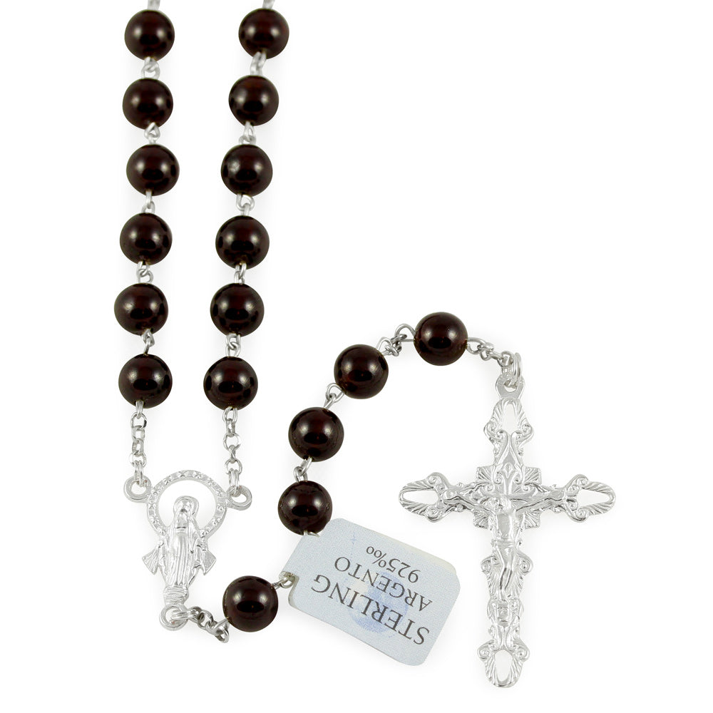 Rosary with Garnet Beads