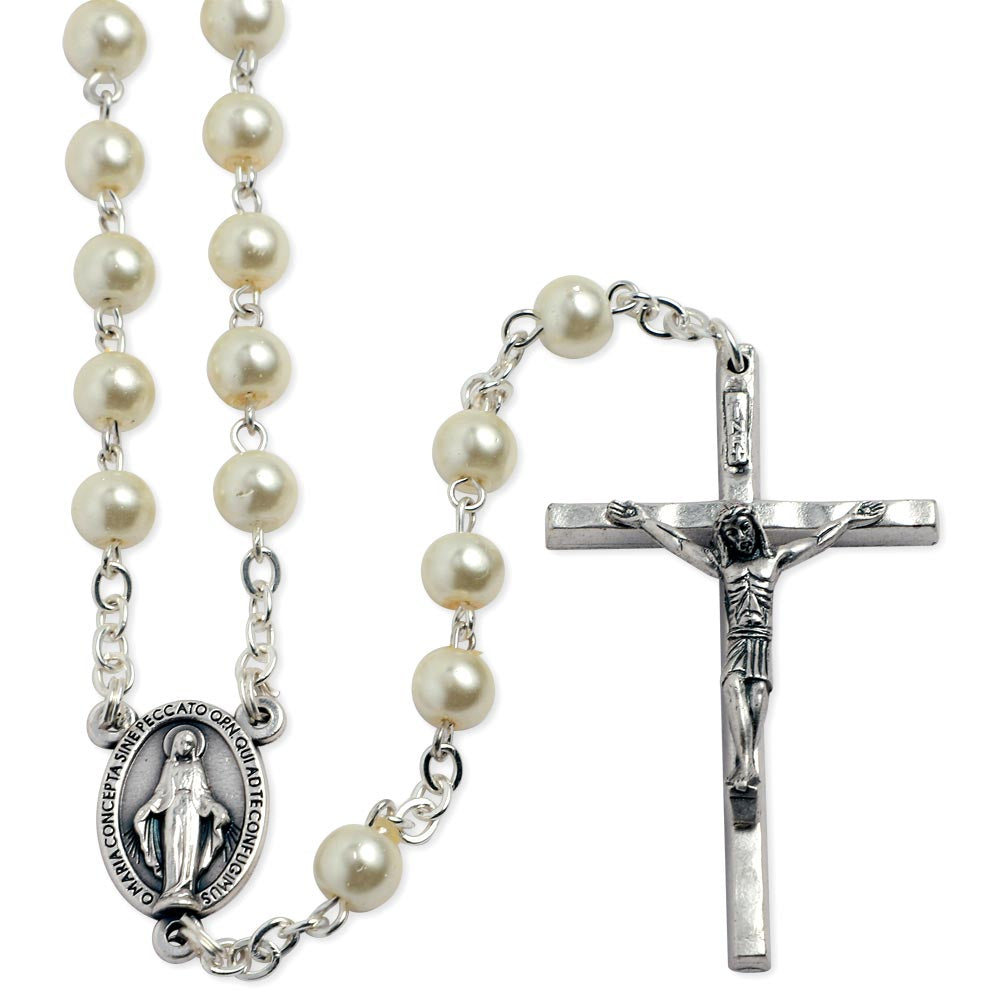 Wedding Rosary Pearl Glass Beads Wedding Rings