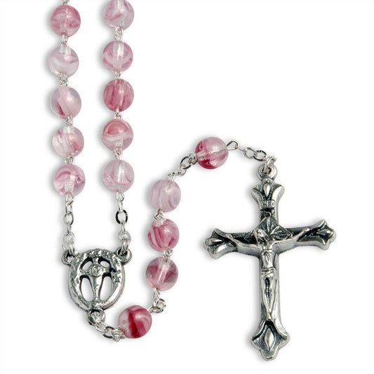 Rosary Pink Multi-Shade Opaque Glass Beads