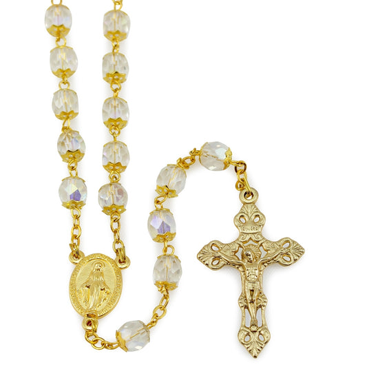 Lady of MIracles Gold Rosary