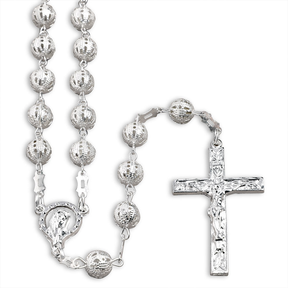 Rosary Silver Finish Filigree Beads