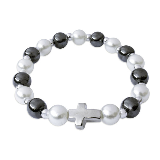 Rosary Bracelet Pearl Hematite