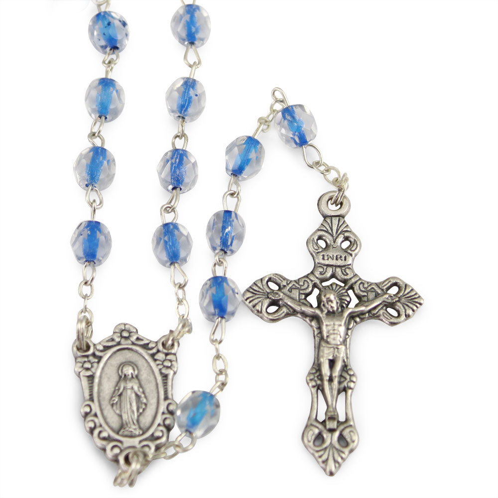 Miraculous Soul Glass Beads Catholic Rosary