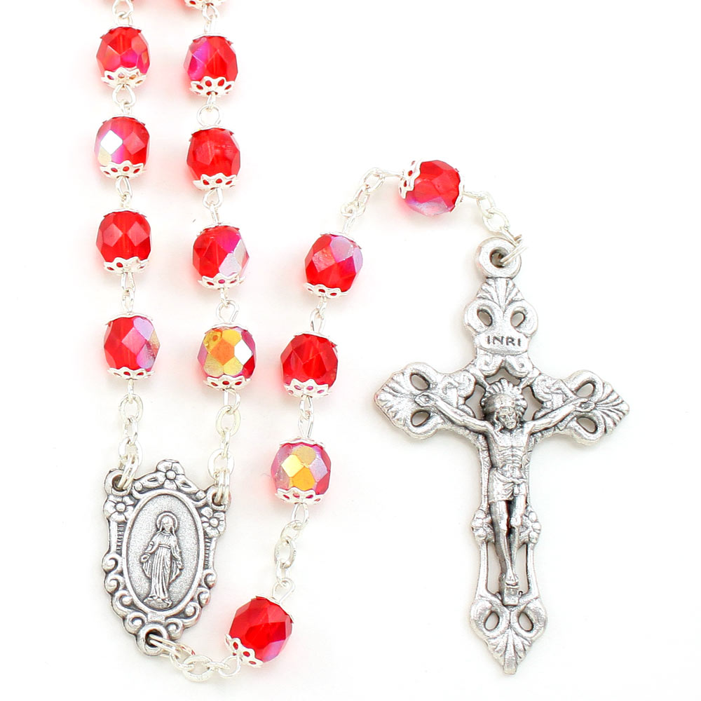 Miraculous Catholic Rosary Capped Beads