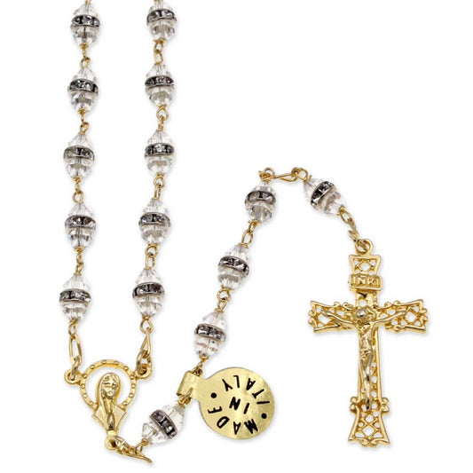 Swarovski Clear Crystal Bead Rosary Rhinestone Rondelle