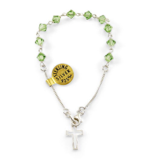 Swarovski Green Crystal Beads Rosary Catholic Bracelet