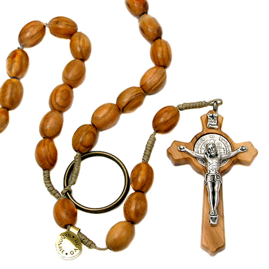 St Benedict Wooden String Catholic Rosary 