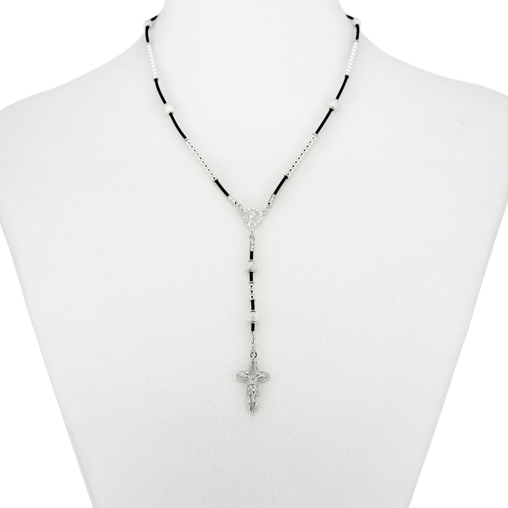 Sterling Silver Rosary Necklace
