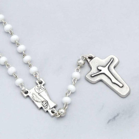 First Communion Rosary Contemporary Crucifix