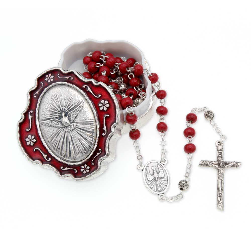 Confirmation Rosary Gift Holy Spirit Rosary Beads with Box