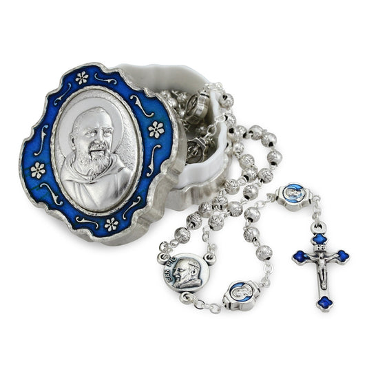 Padre Pio Metal Beads Rosary