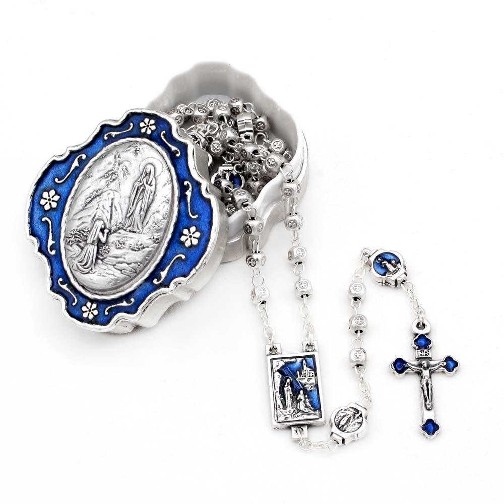 Lourdes Metal Beads Rosary Gift Set