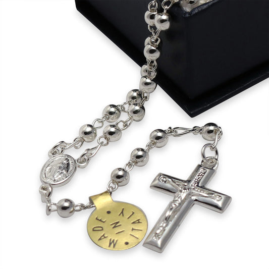Rosary Sterling Silver Beads Miracle Medal