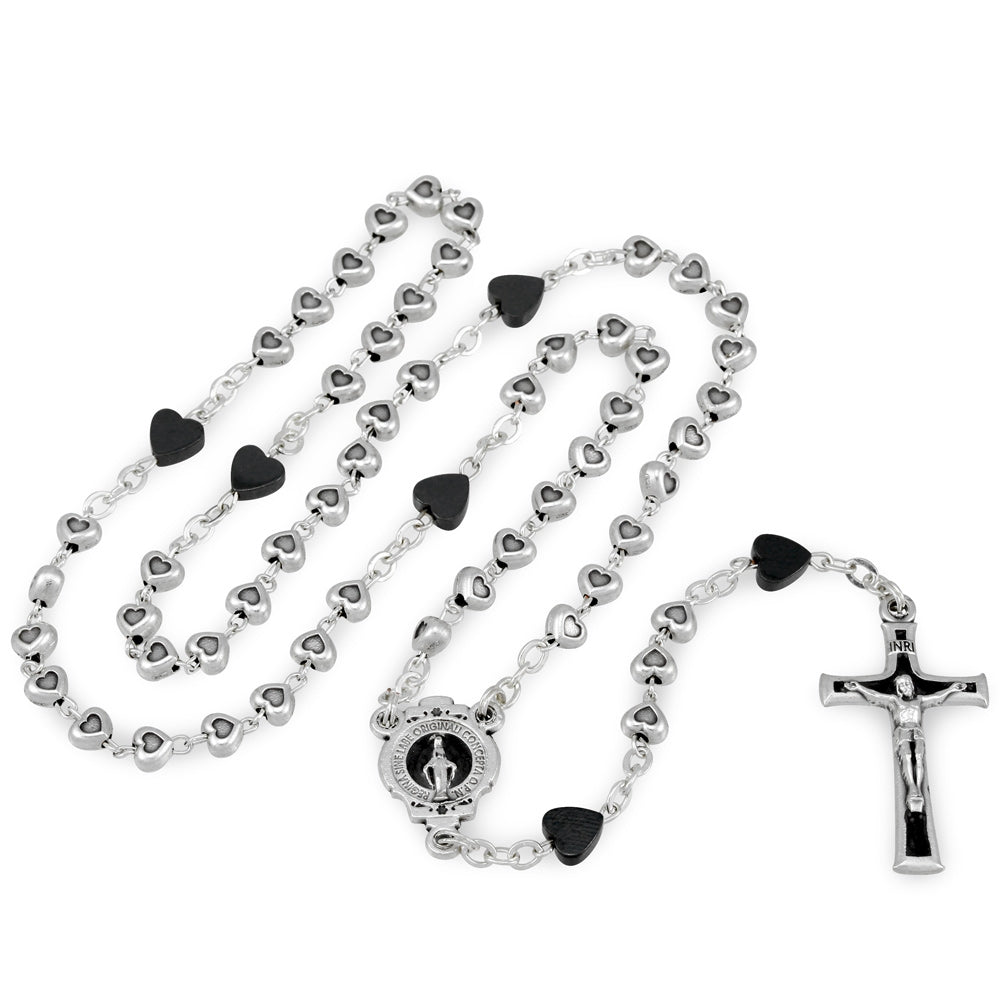 Metal Heart Beads Rosaries