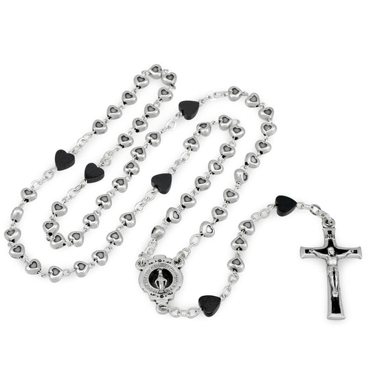 Metal Heart Beads Rosaries