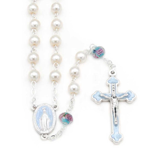 Miraculous Medal Pearl Rosary