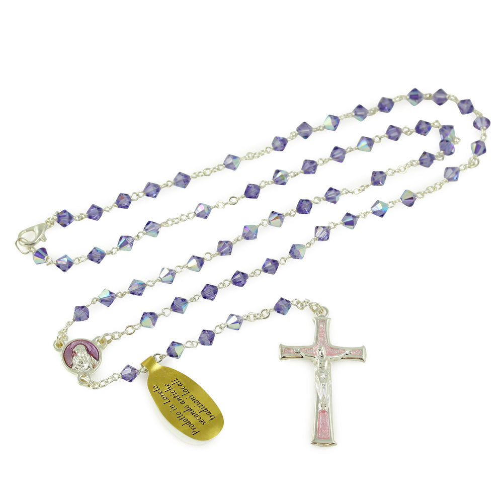 Amethyst Swarovski Crystal Beads Rosary