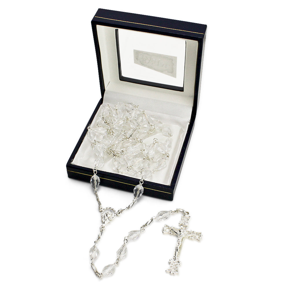 Sterling Silver Swarovski Crystal Beads Rosary