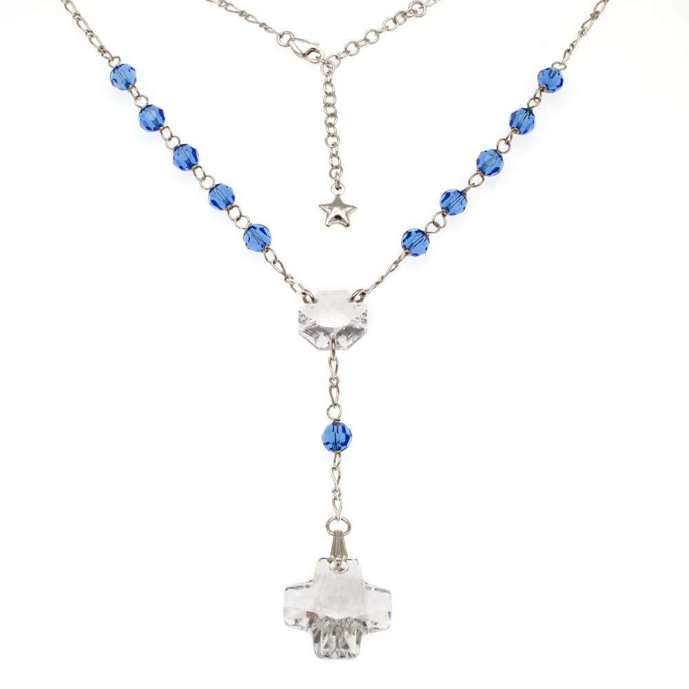 Rosary Necklace with Swarovski Crystal Beads