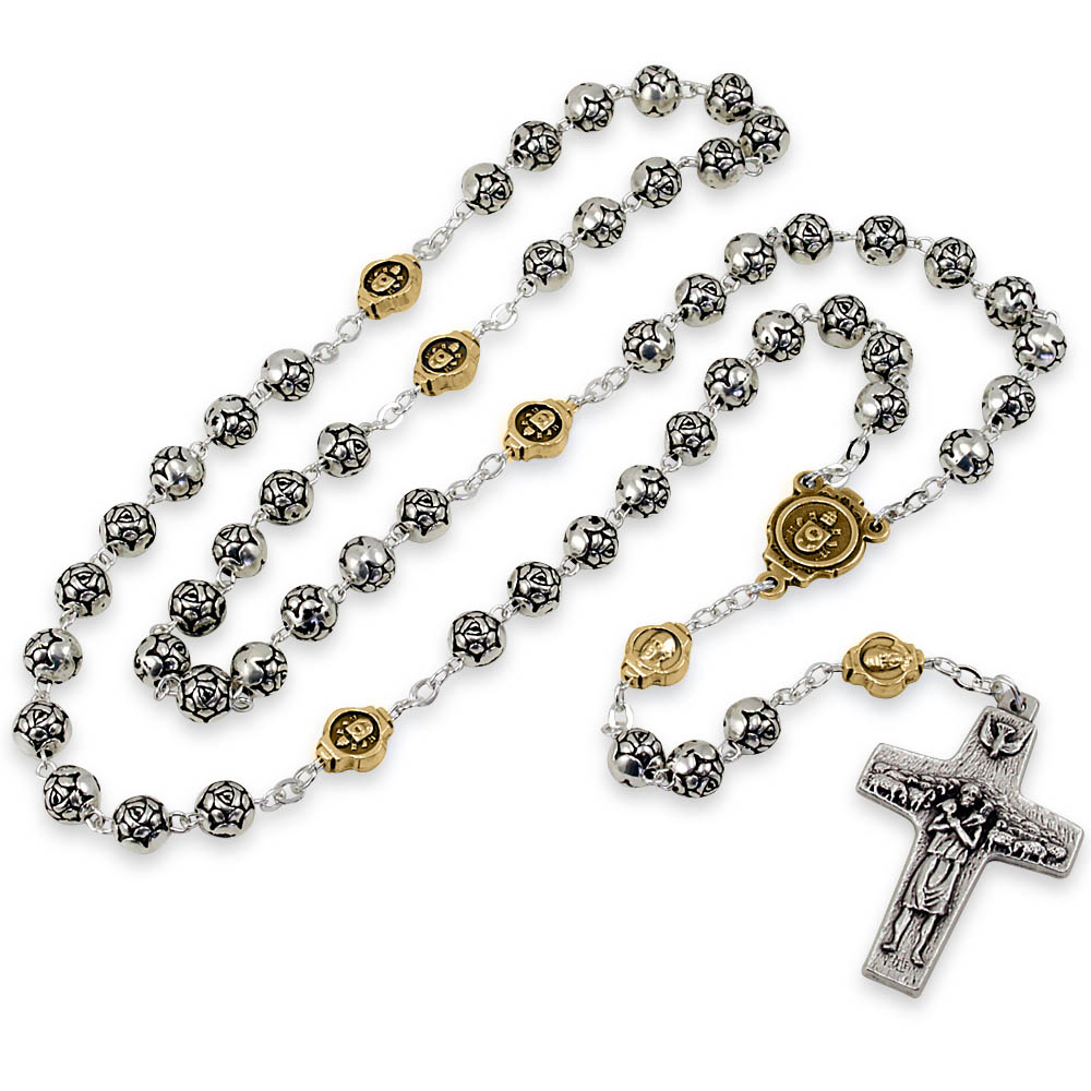 Catholic Rosebud Rosary Gold Paters