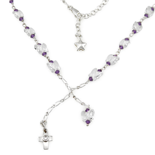 Swarovski Butterfly Beads Catholic Rosary Necklace