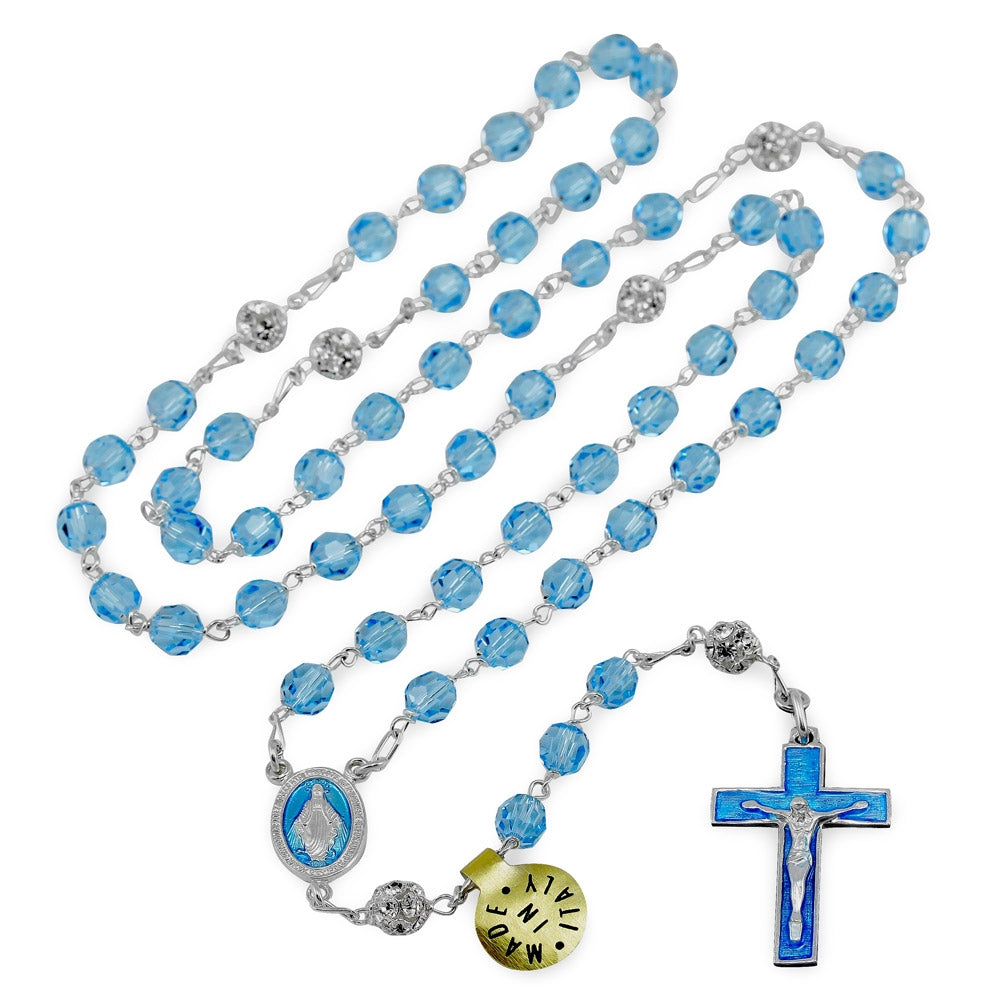 Catholic Rosary with Swarovski Crystal Beads 