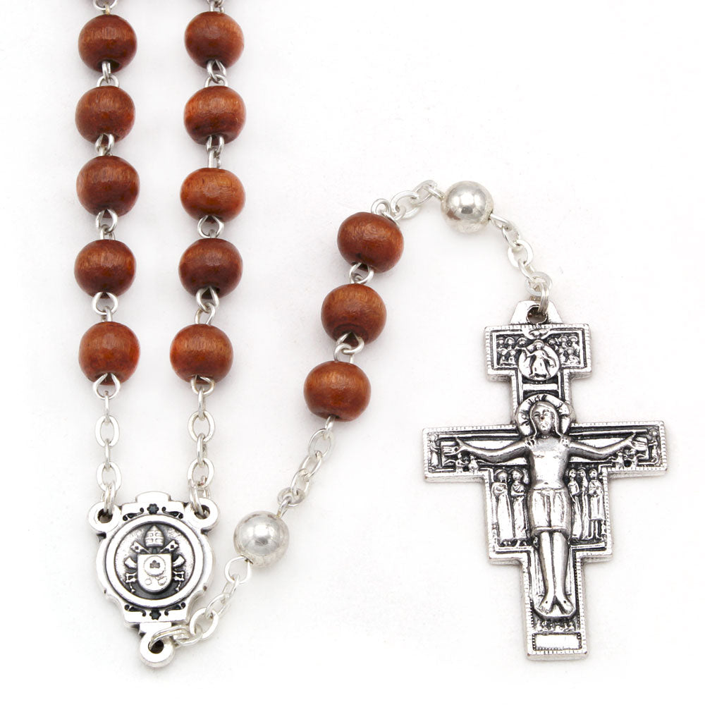 Rosary Wooden Beads San Damiano Crucifix
