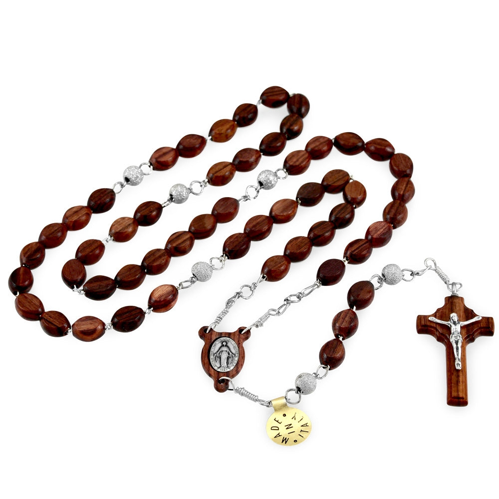 Miraculous Wooden Beads Rosary