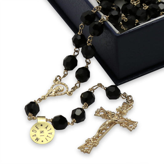 Swarovski Rosary Large Black Crystal Beads